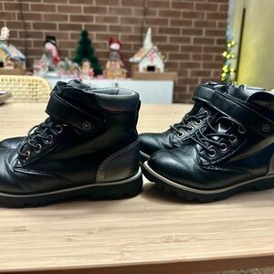 Stride Rite Kids Black Leather Boots